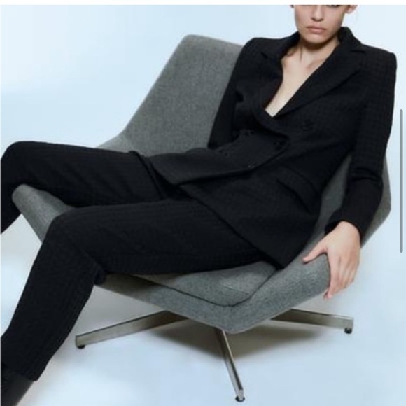 ZARA Double Breasted Jacquard Blazer XS - Picture 5 of 9